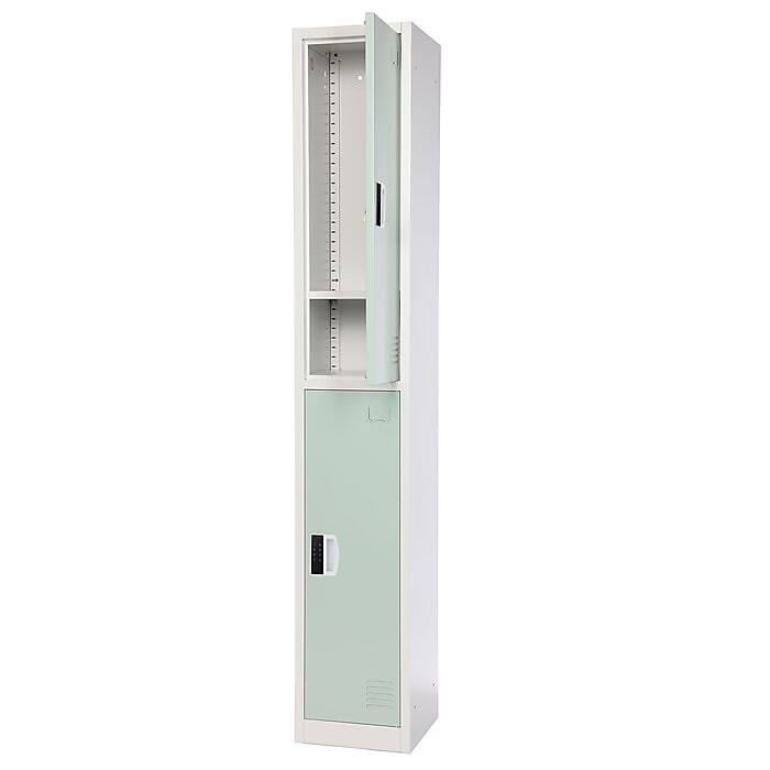 Back. AdirOffice - Storage Locker 629-Series 72" H 2-Tier Steel Digital Lock 2-Shelf Locker - Misty Green.