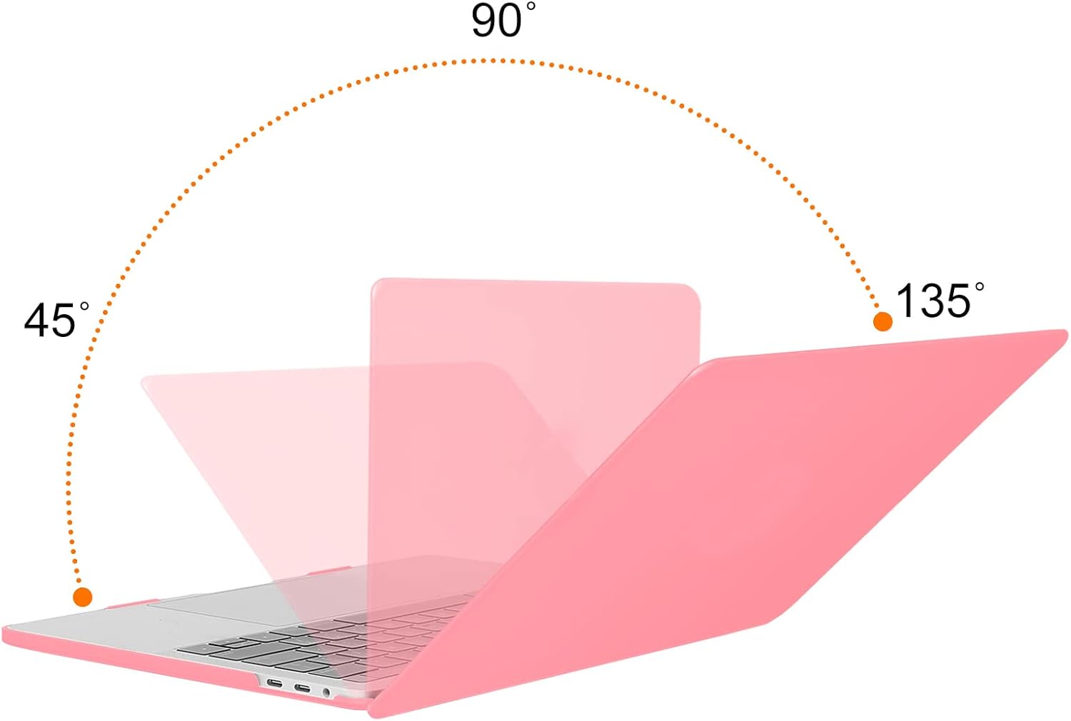 Back. mosiso - MacBook Pro 13" hard shell case with keyboard skins, screen protector and storage bag - Cream Pink.