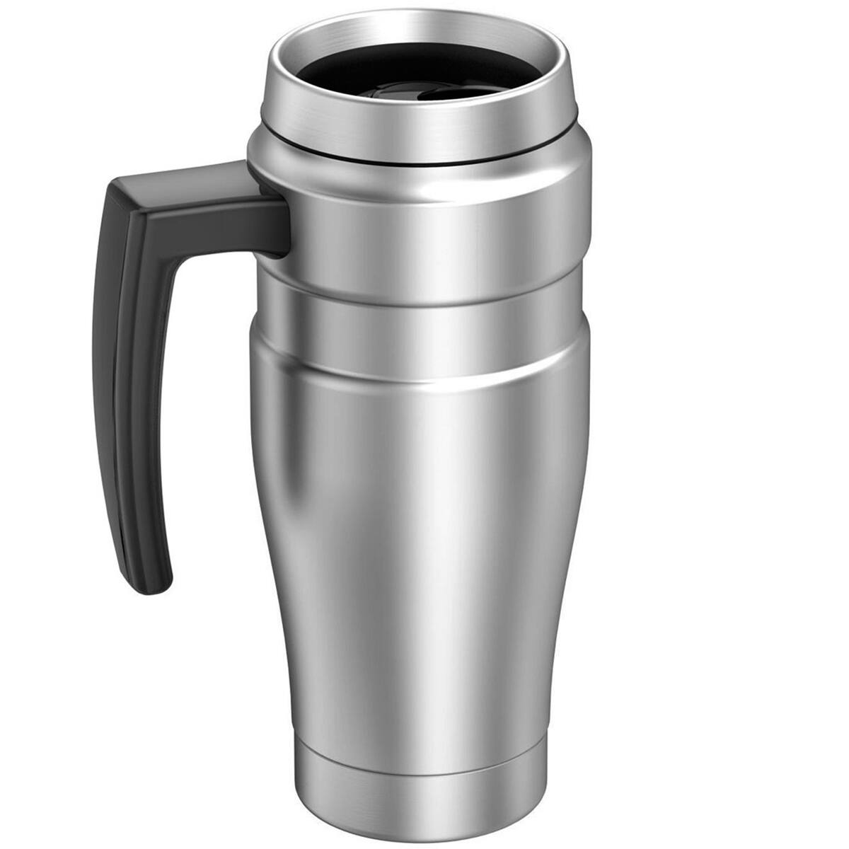 Alt View 1. Thermos - Thermos 16 oz. Stainless King Travel Mug with Handle - Matte Silver - Silver.