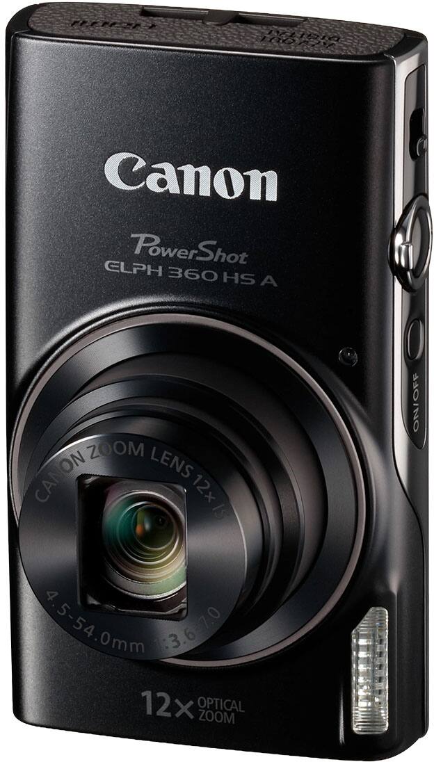 Canon PowerShot ELPH 360 HS A

Canon Zoom Lens 12x
4.5-54.0mm 1:3.6-7.0

12x Optical Zoom