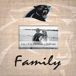 Fan Creations - Carolina Panthers 10'' x 10'' Burlap Pattern Frame - Multicolor