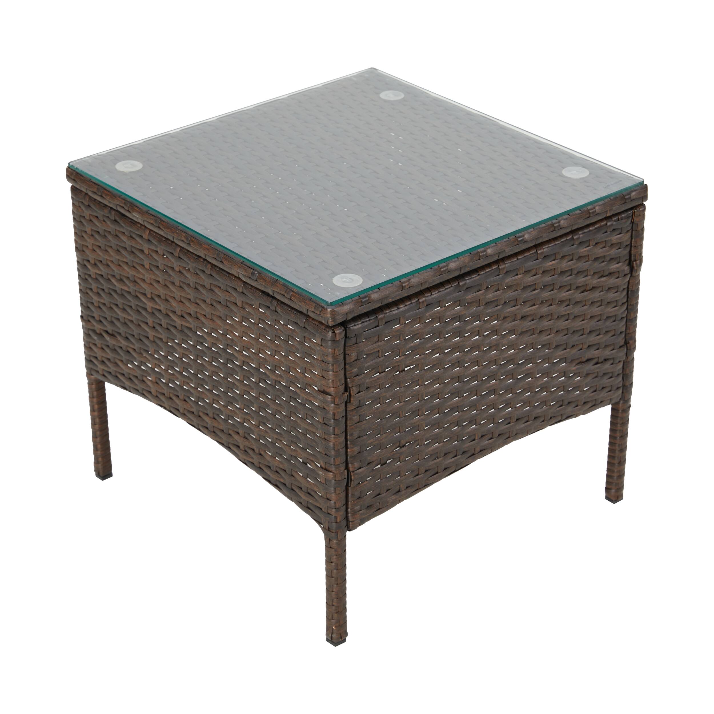 Alt View 4. Mondawe - 5-Piece Wicker Outdoor Conversation Sofa Set with Cushions - Brown+Khaki.