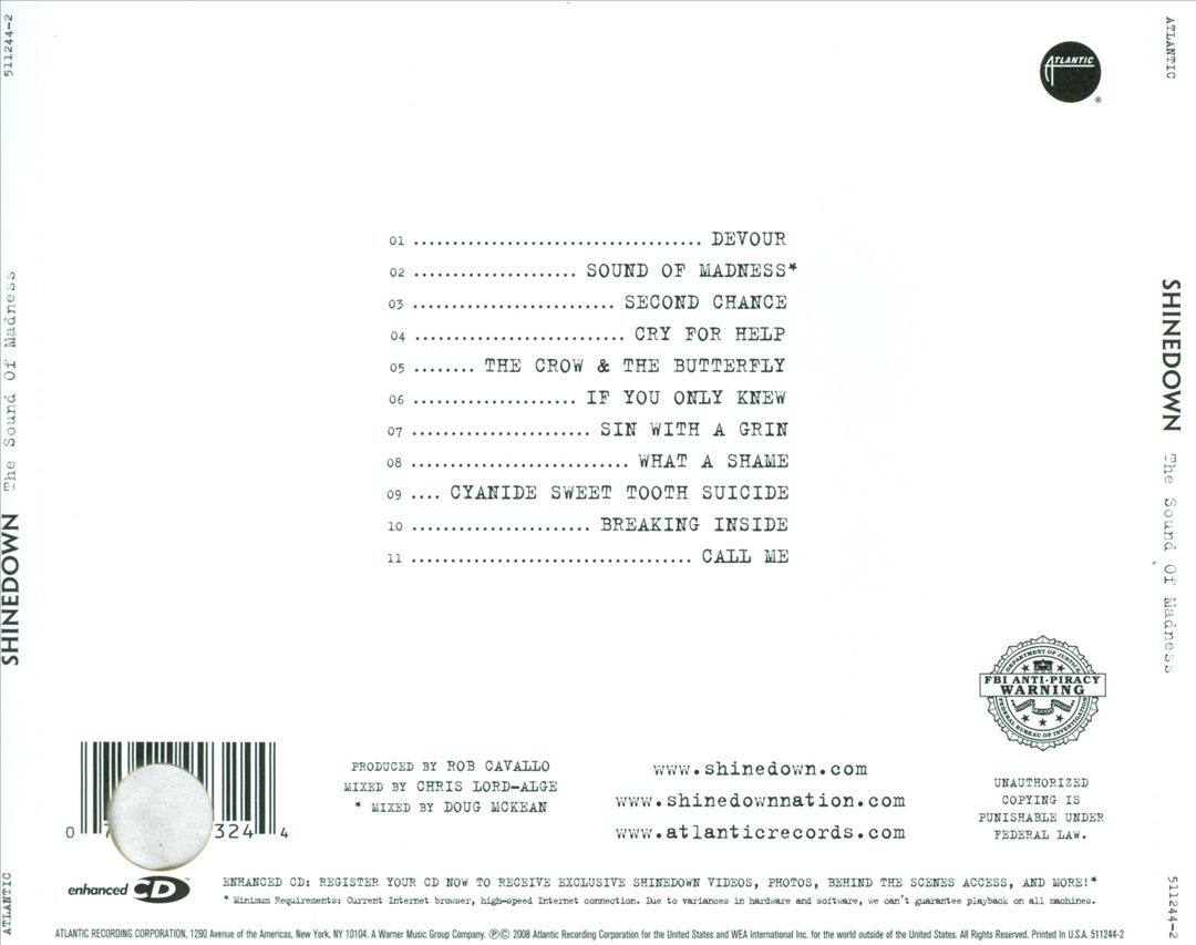 Back. The Sound of Madness [CD].