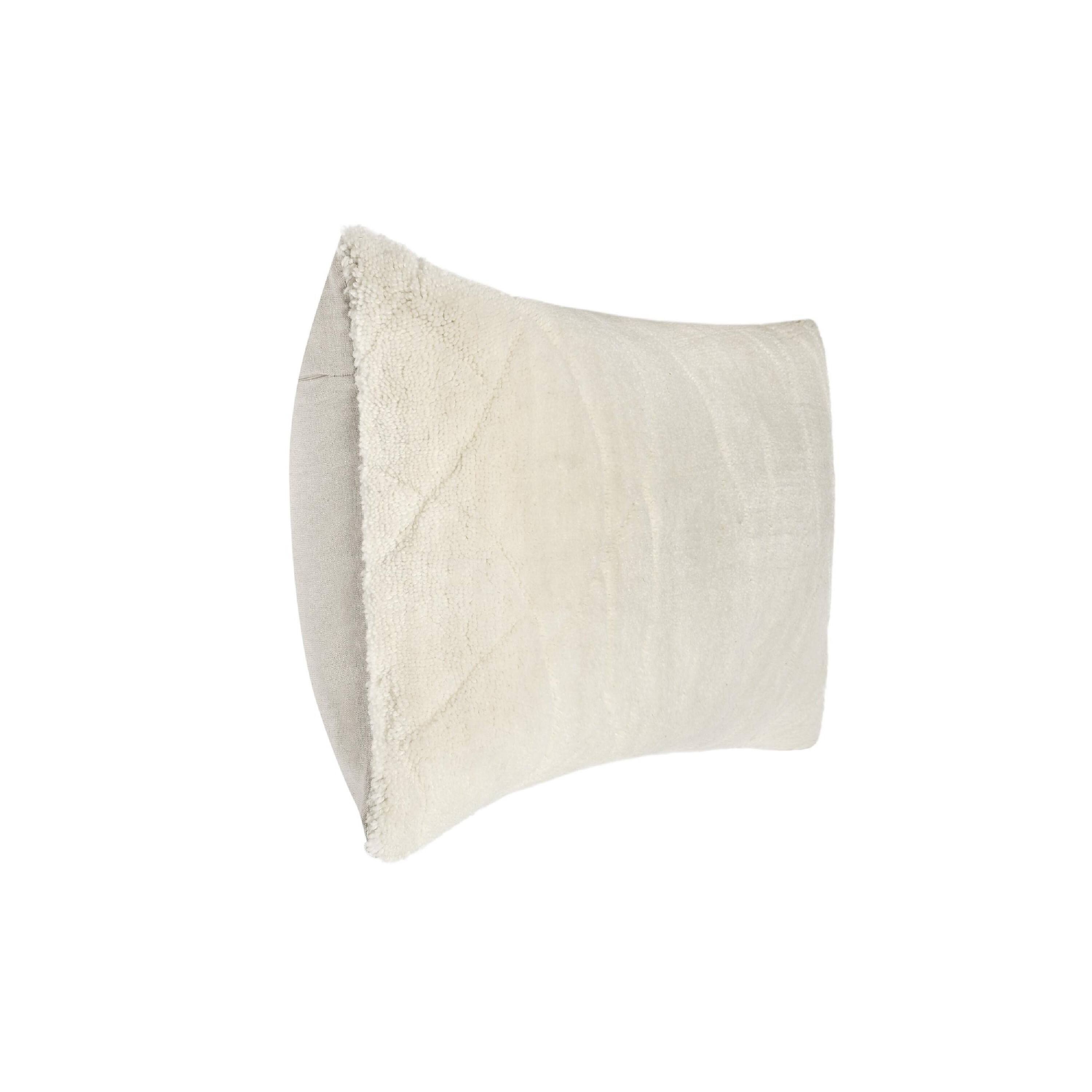 Back. Manhattan Lane - Lumbar Accent Throw Pillow, 16x36, Hand Tufted Organic Design - Ivory.