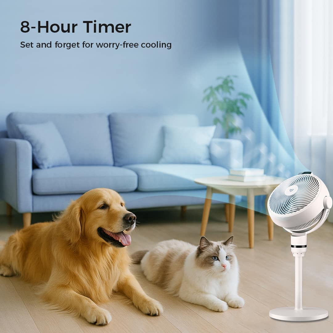 Airdog Pedestal Fan for Home, Ultra Quiet ,Temp Sensor