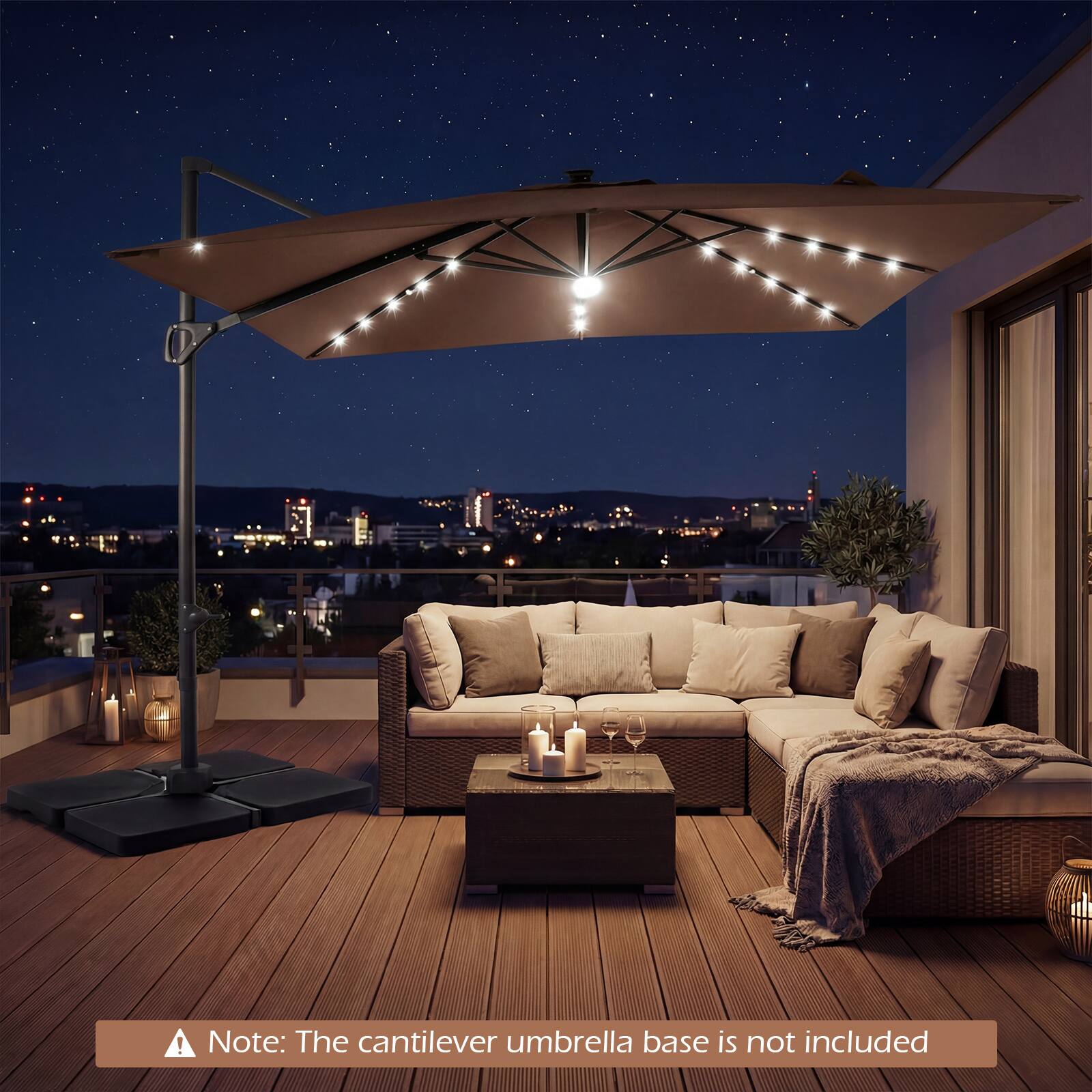 Note: The cantilever umbrella base is not included