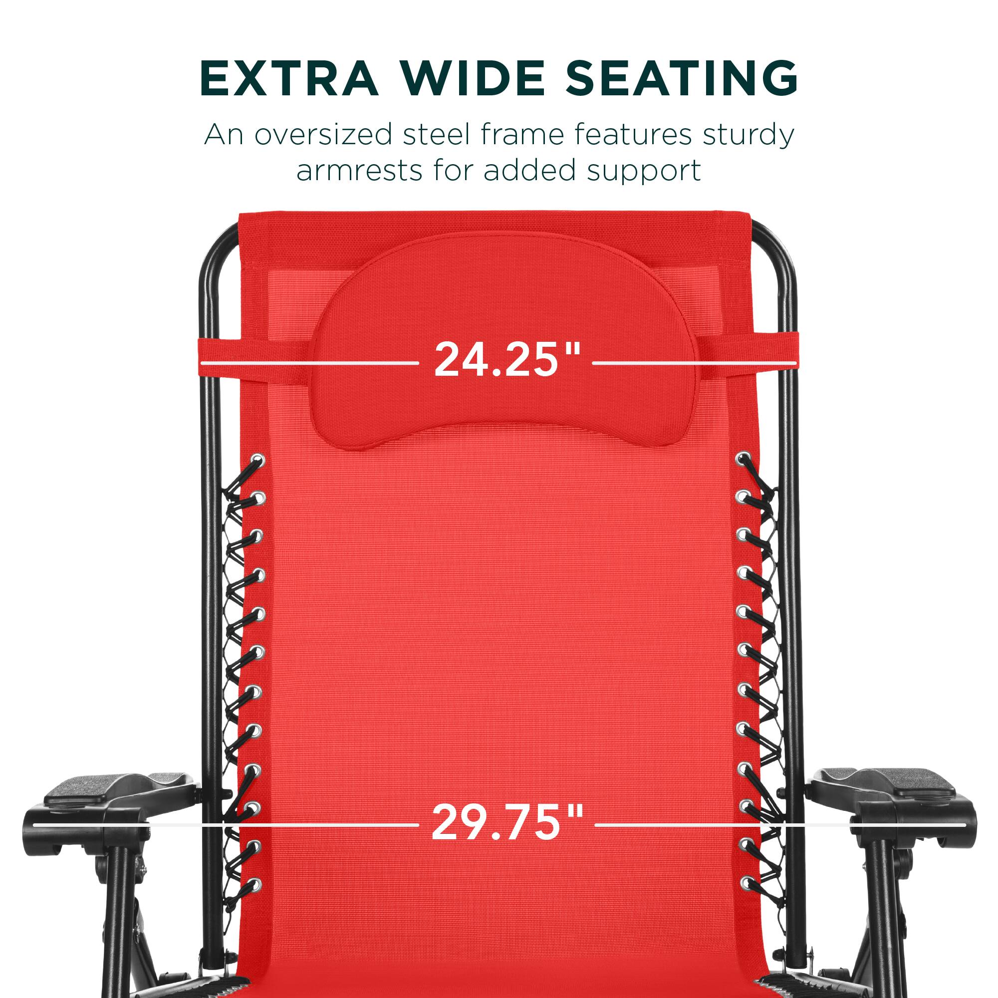 EXTRA WIDE SEATING  
An oversized steel frame features sturdy armrests for added support  

24.25"  
29.75"