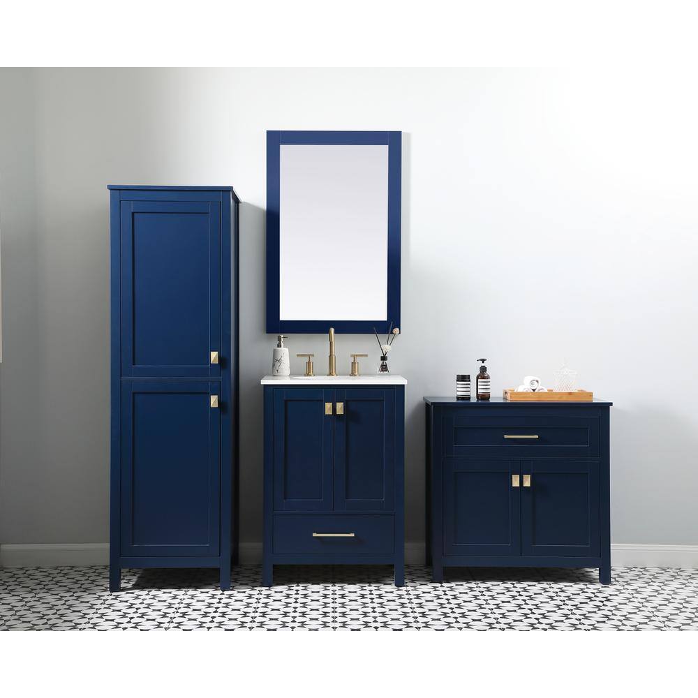 Alt View 7. Elegant Kitchen and Bath - 30 Inch Wide Bathroom Storage Freestanding Cabinet In Blue - Blue.