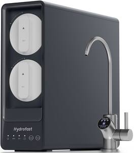 Hydrofast - UB200D Under-Sink Reverse Osmosis Water Purifier, 800GPD High-Flow, 9-Stage Filtration, Smart LED Faucet with monitoring - Dark Gray