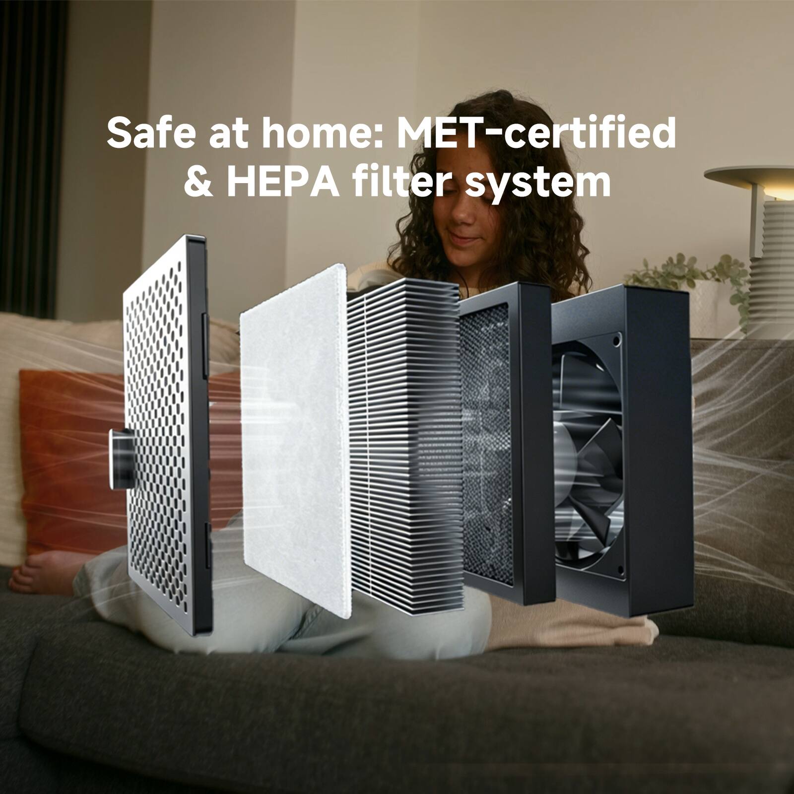 Safe at home: MET-certified & HEPA filter system