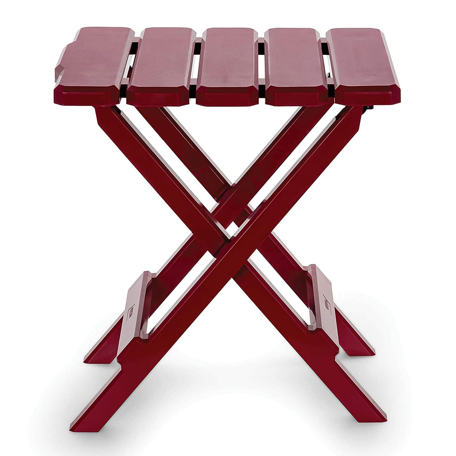 Camco - 51684 Outdoor Camping Regular Adirondack Plastic Folding Side Table - Red