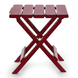 Camco - 51684 Outdoor Camping Regular Adirondack Plastic Folding Side Table - Red