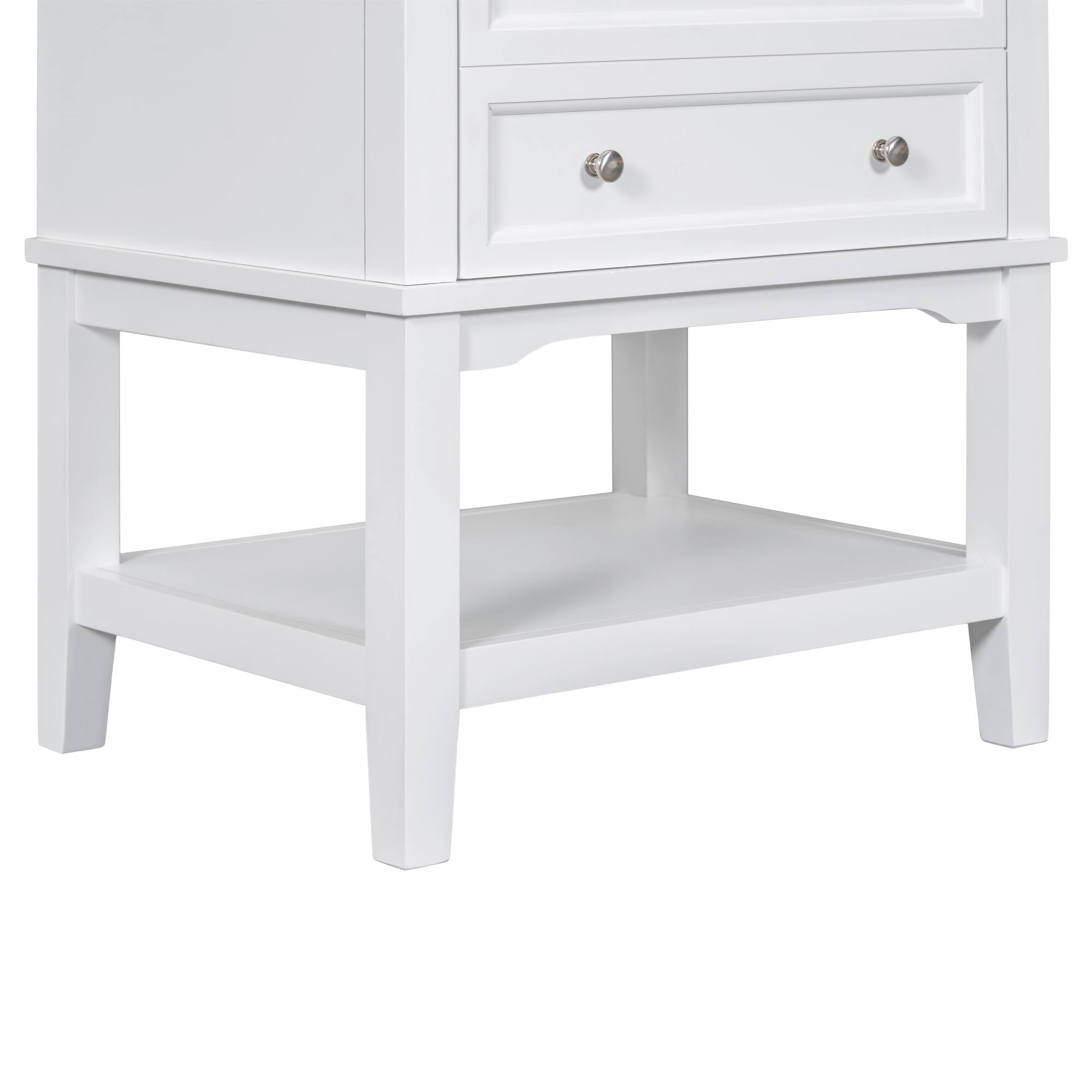 Alt View 9. Tiramisubest - 24" Bathroom Vanity With Sink, Bathroom Storage Cabinet with Drawer and Open Shelf,White - White.