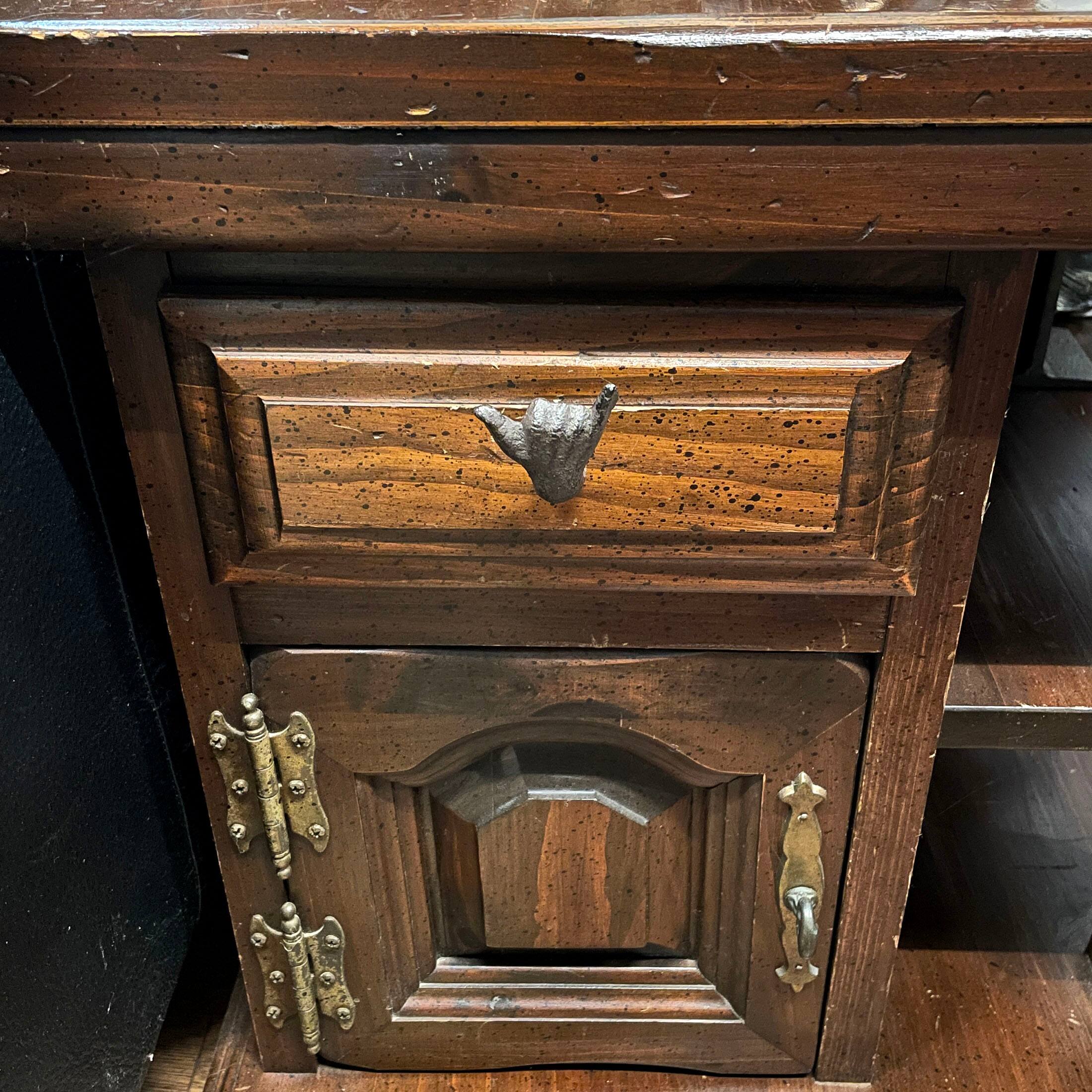 Alt View 3. Zeckos - Set of 6 Black Cast Iron Hand Cabinet Knobs SLA Rustic Drawer Pulls - Black.