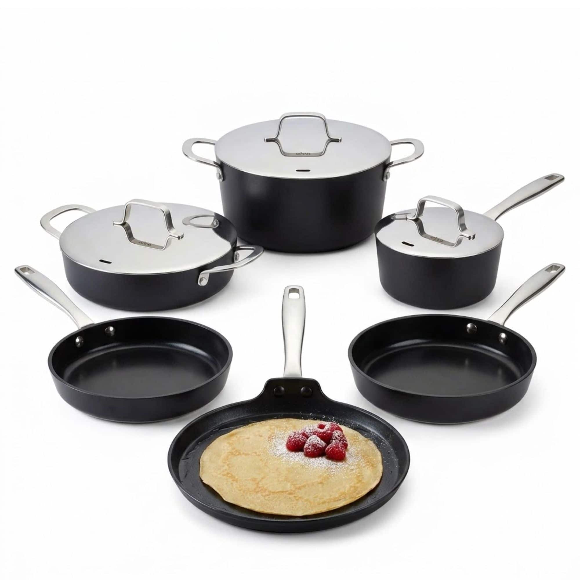 Alva - Maestro 9-Piece Ceramic Nonstick Cookware Set - Black