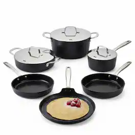 Alva - Maestro 9-Piece Ceramic Nonstick Cookware Set - Black
