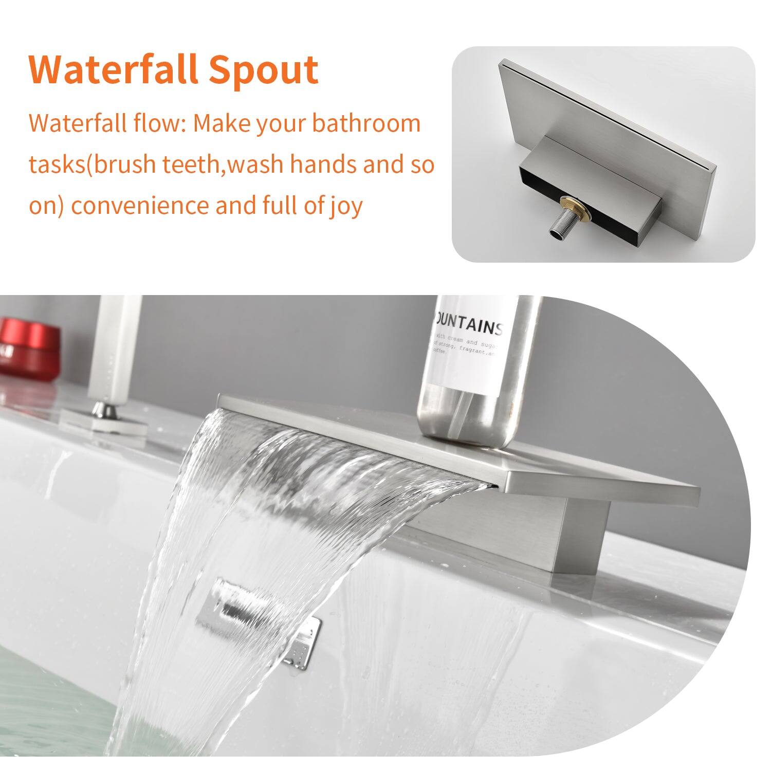 Waterfall Spout

Waterfall flow: Make your bathroom tasks (brush teeth, wash hands and so on) convenience and full of joy