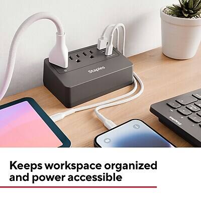 Staples Staplies  
Keeps workspace organized and power accessible