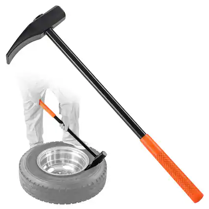 Front. VEVOR - Tire Bead Breaker Wedge, 32" Handle, Duck-Billed Tire Hammer, Heavy Duty Bead Breaker Tool & Duckbill Iron - Black + Orange.