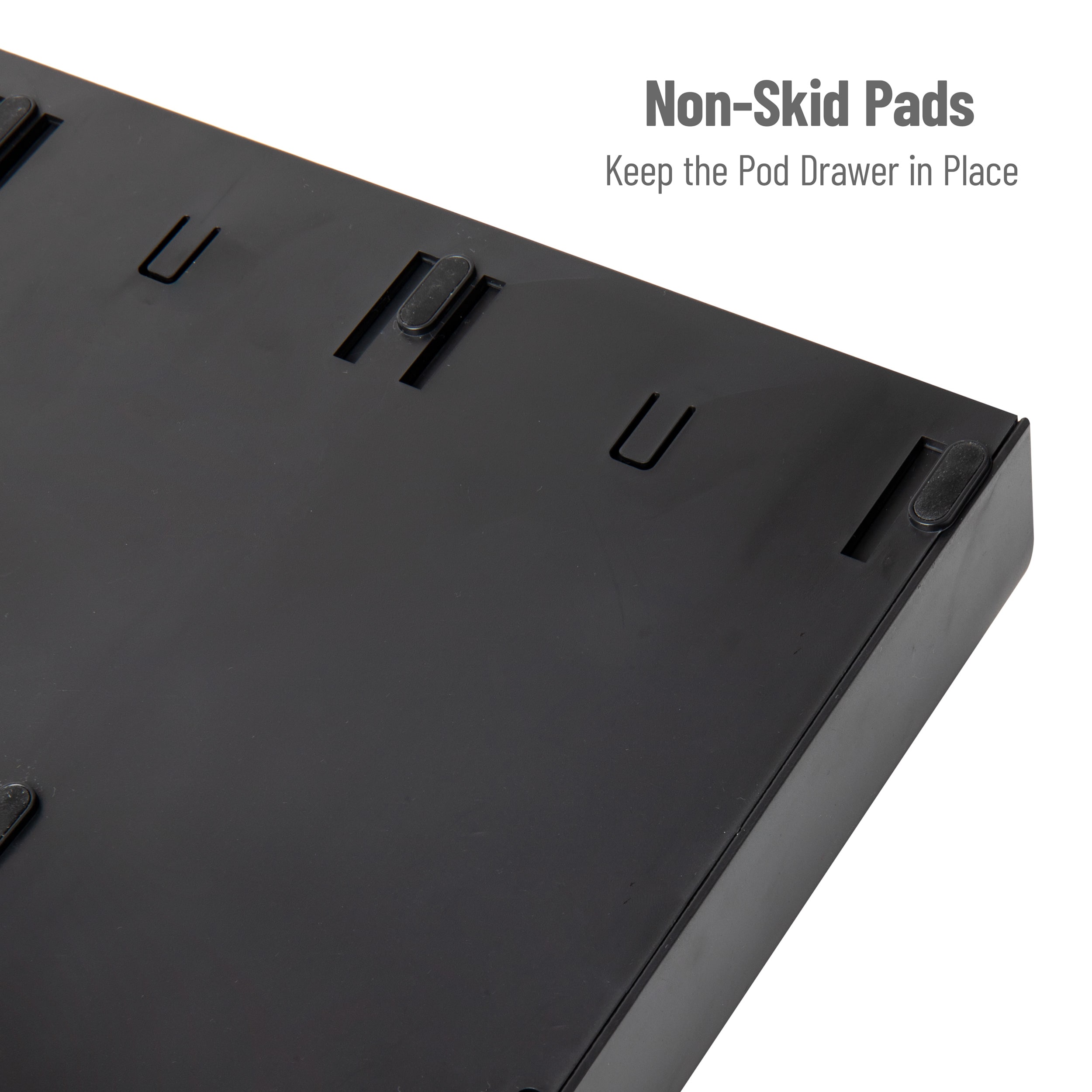 Alt View 12. Mind Reader - Single Serve Coffee Pod Organizer with 3 Drawers, 36 Pod Capacity, 13.5"L x 12.25"W x 2.5"H - Black.