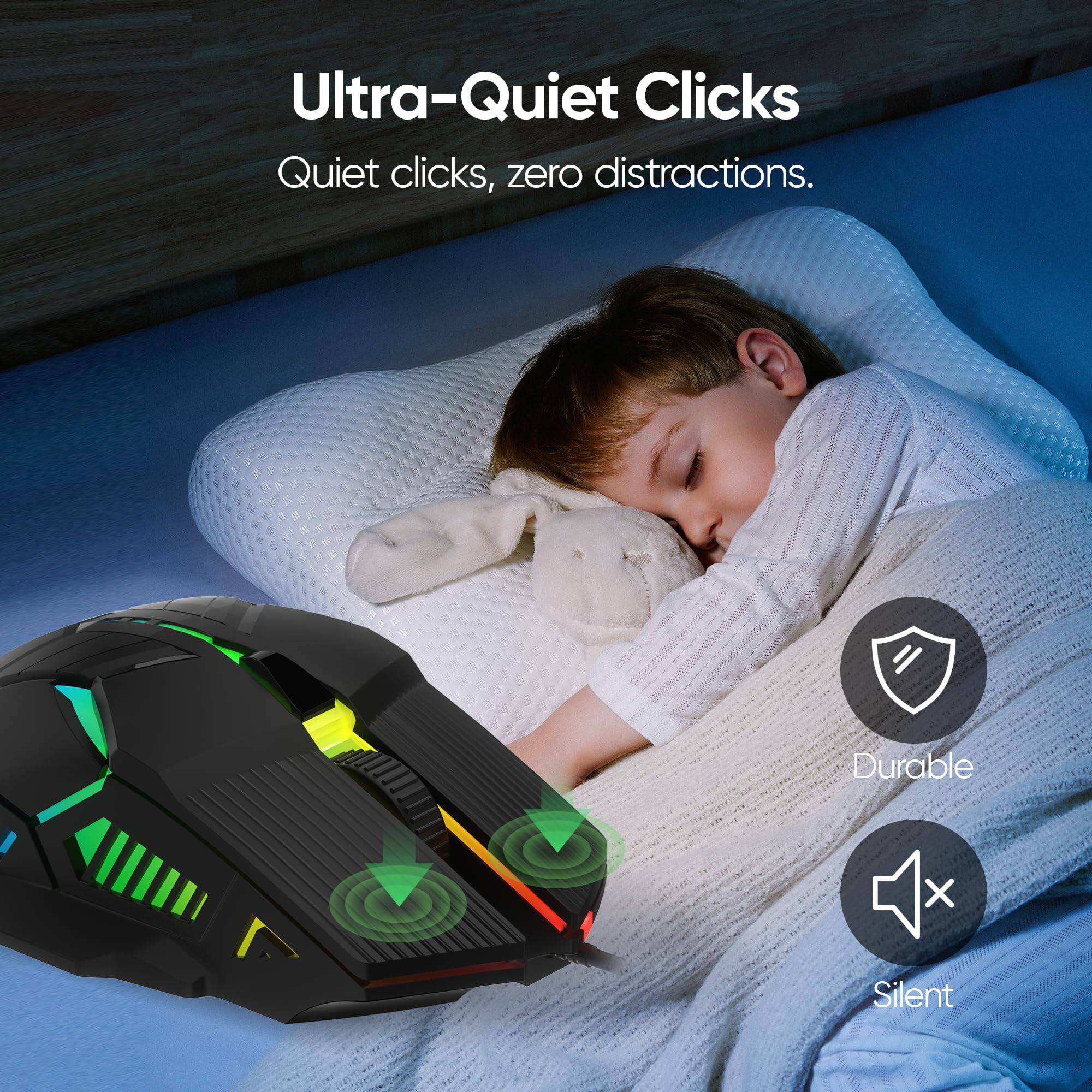 Ultra-Quiet Clicks  
Quiet clicks, zero distractions.  

Durable  
Silent