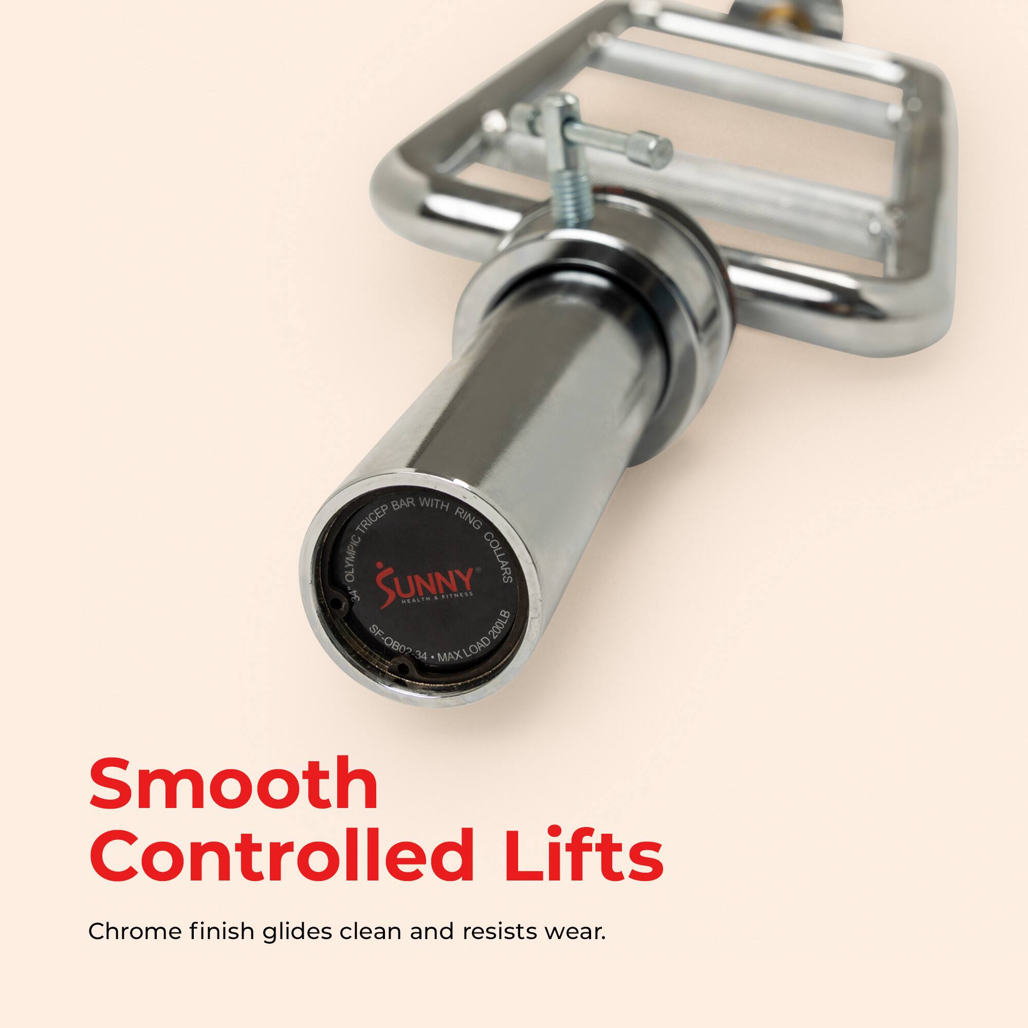 Sunny Health & Fitness Olympic Tricep Bar with Neutral Grip, 2