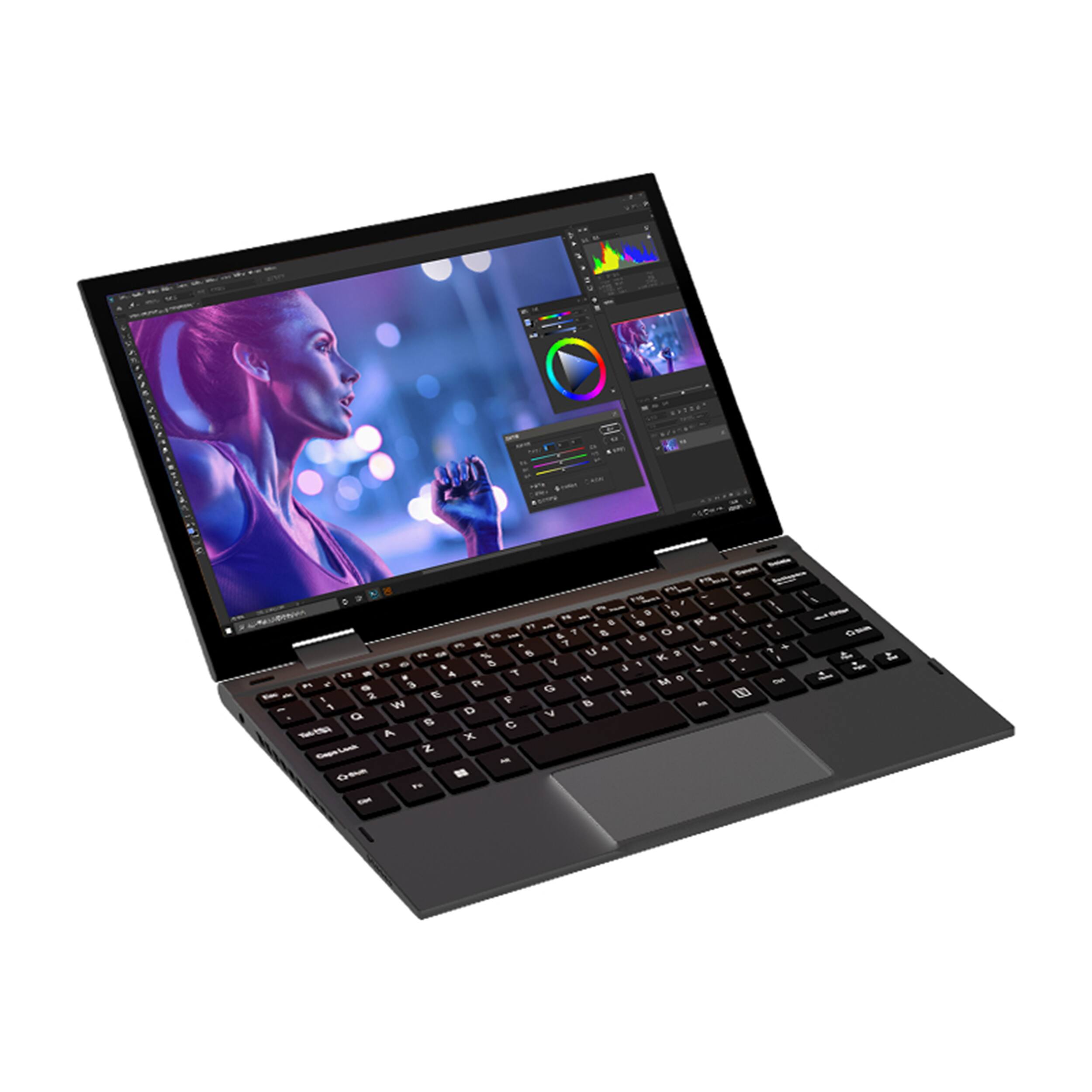 Alt View 1. Hotface - Hotface 10.95" 2-in-1 FHD+ Touchscreen Laptop,Intel Quad-Core N95,16GB RAM,1TB SSD,Windows 11,Black - Black.