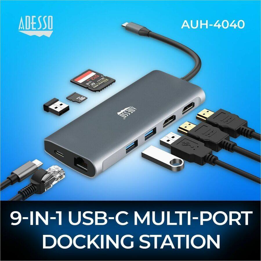 ADESSO AUH-4040  
9-IN-1 USB-C MULTI-PORT DOCKING STATION