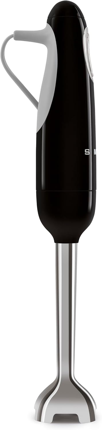 Angle. SMEG - HBF11 Hand Blender with Champagne Giftbox - Black.