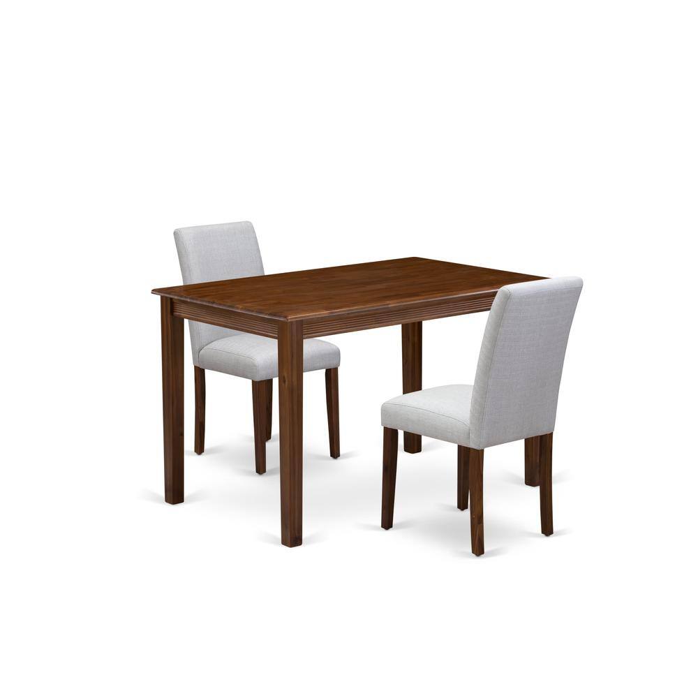 Back. East West Furniture - 3 Piece Dining Table Set Consist of a Rectangle Kitchen Table - Brown.