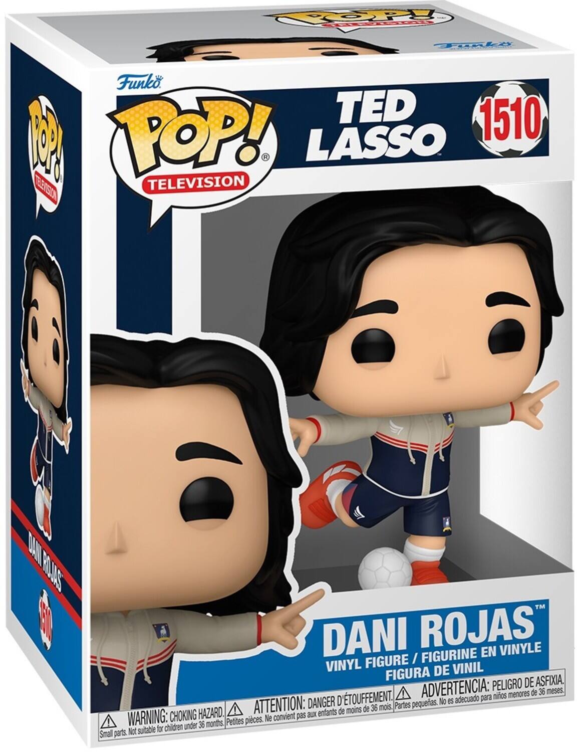 FOP foril Topke o Funko TED 1510 POP! TELEVISION LASSO TELERSSION DAN RUAAS S0 DANI ROJAS VINYLE FIGURINE EN FIGURE / VINYL DE VINIL FIGURA ASFIXIA ADVERTENCIA: PELIGRO DE menores de 36 meses. D'TOUFFEMENT. adecuado para nios DANGER pequerias. No es HAZARD. ATTENTION: enfants de moins de 36 mois. Partes WARNING: CHOKING Ne convient pas aux 36 months Petites pieces. suitable for children under Smal parts. Not