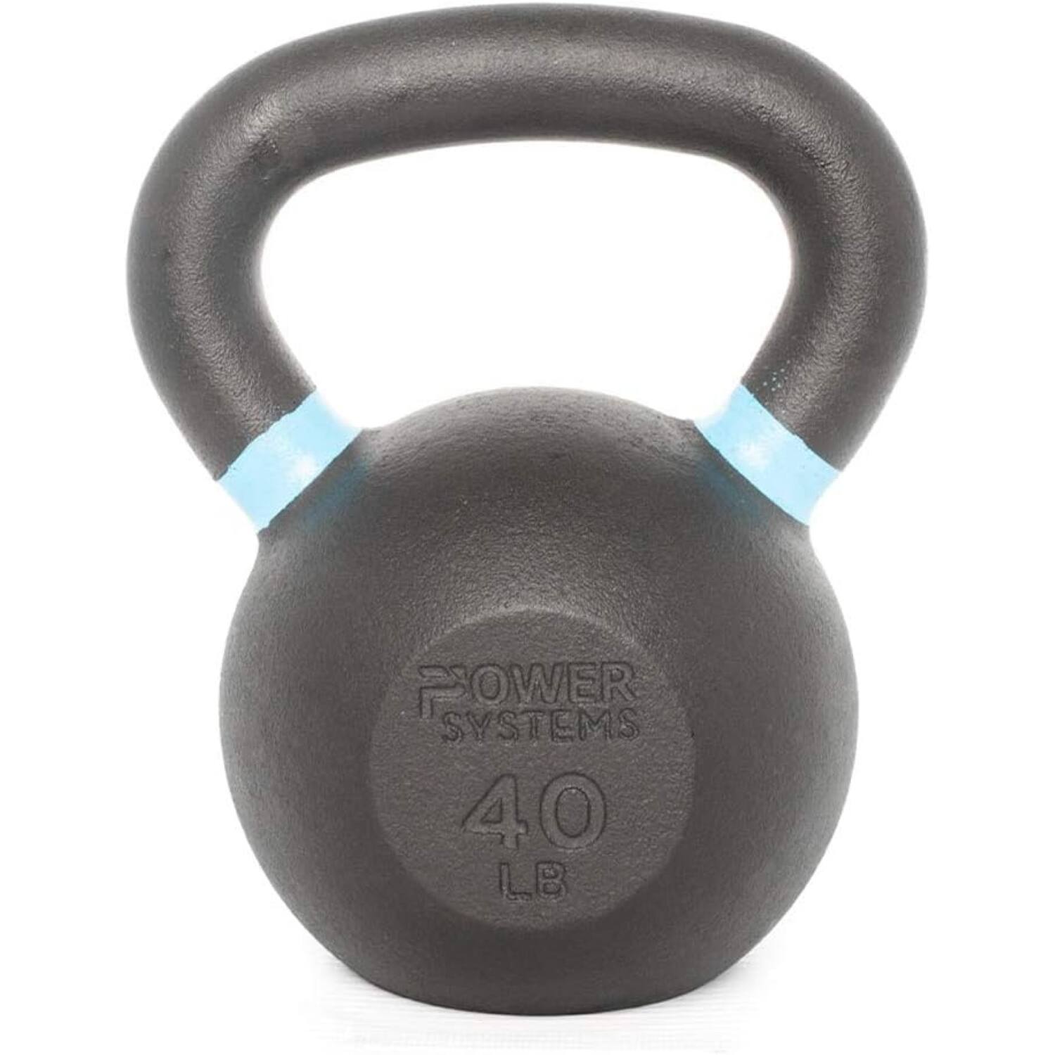 Power Systems - Cast Iron Kettlebell - 40 lb - Strength Training Kettlebells for Home Gym Workouts - Black