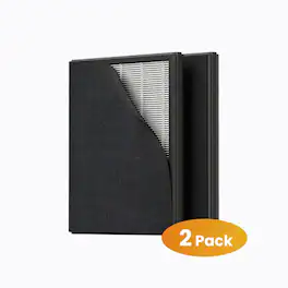 Oneisall - 2PCS HEPA Filter Replacement for Home Pet Air Purifiers - Black
