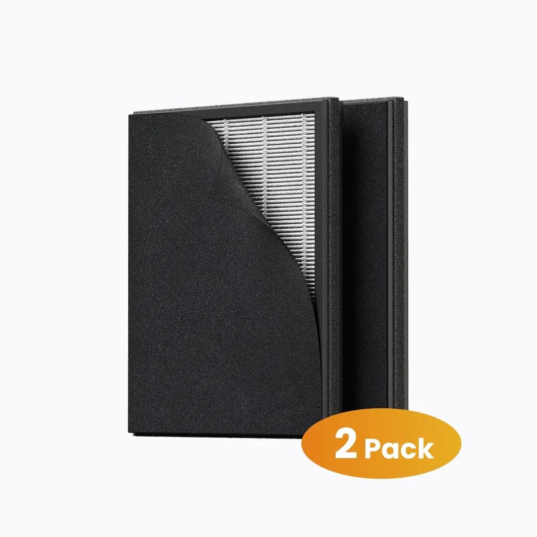 Front. Oneisall - 2PCS HEPA Filter Replacement for Home Pet Air Purifiers - Black.