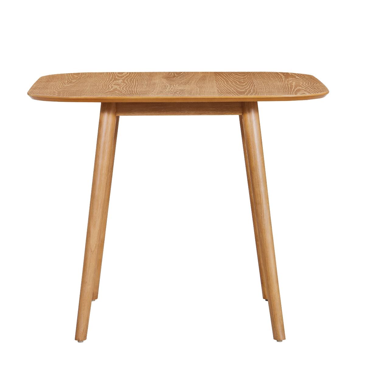Left. Loheer - Loheer Square Dining Table for Four, Natural Wood Tone, Mid-Century Modern Style - Natural.