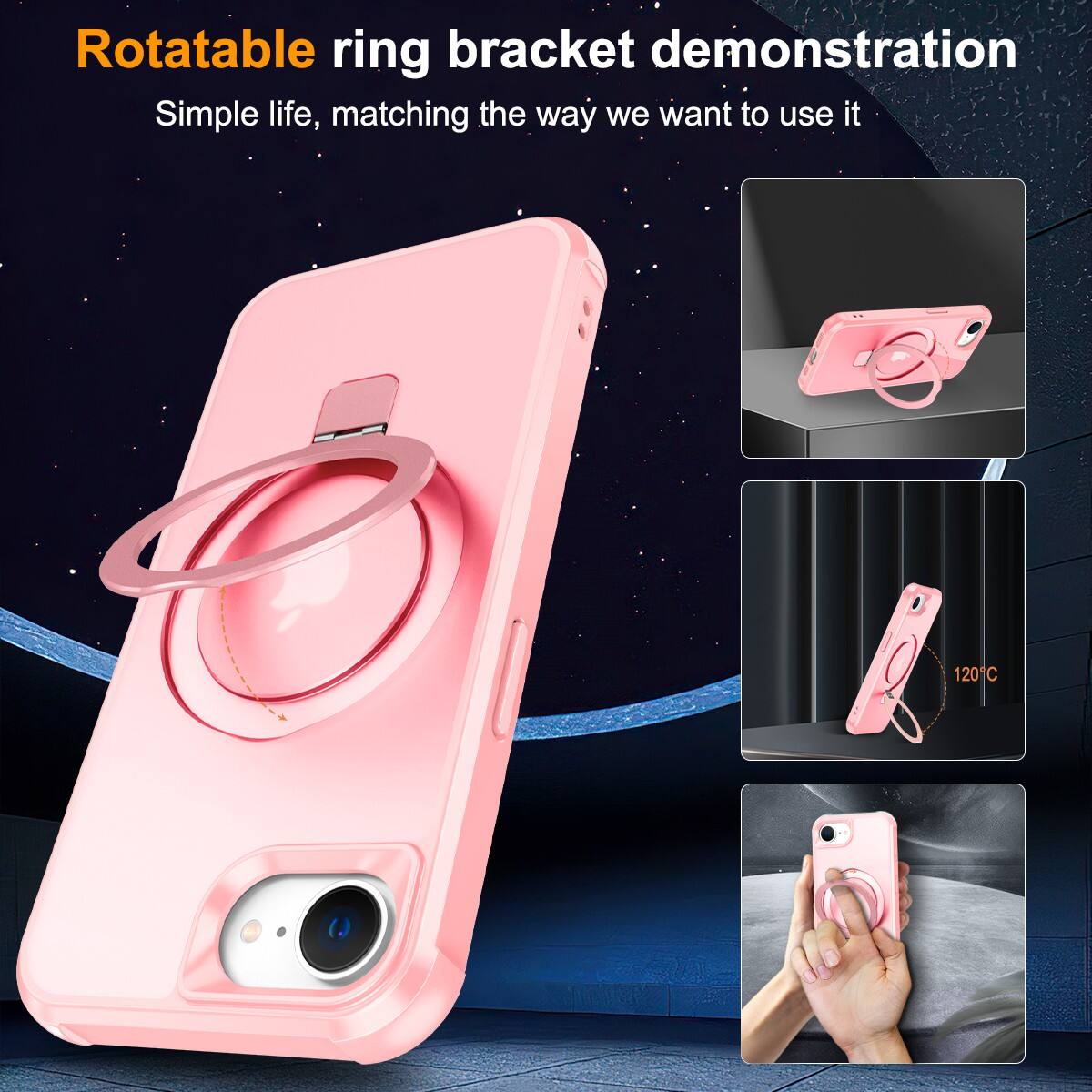 Rotatable ring bracket demonstration  
Simple life, matching the way we want to use it  

120°C
