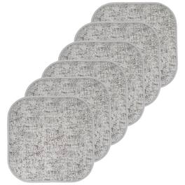 Sweet Home Collection - Broadway Memory Foam No Slip Back 16" x 16" Chair Pad Cushion, 6-Pack - Black/Blue