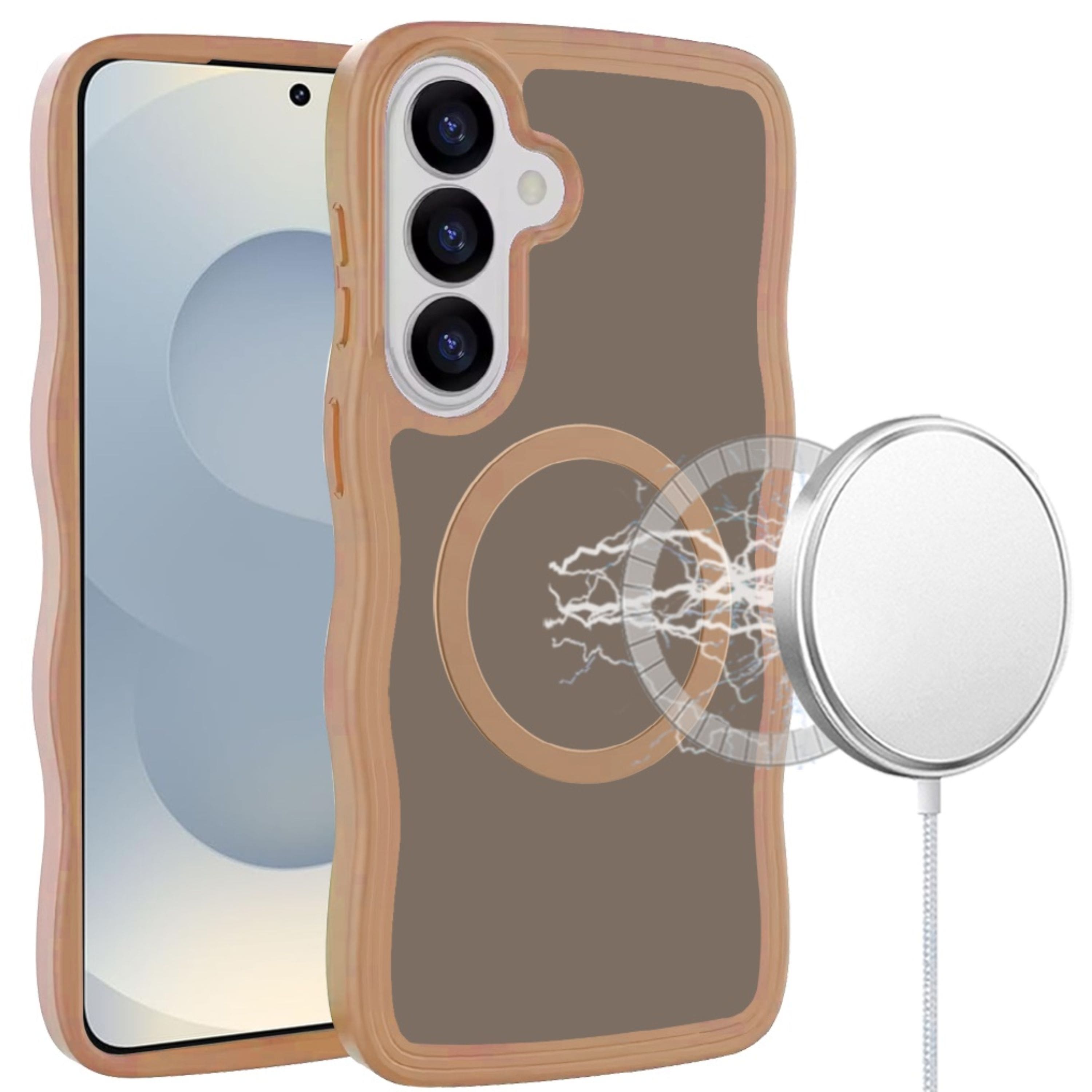 Kitcheniva - Wavy Side Grip with Magnetic Circle With Tempered Glass For Samsung S26 - Coffee price history on PriceWatchPro