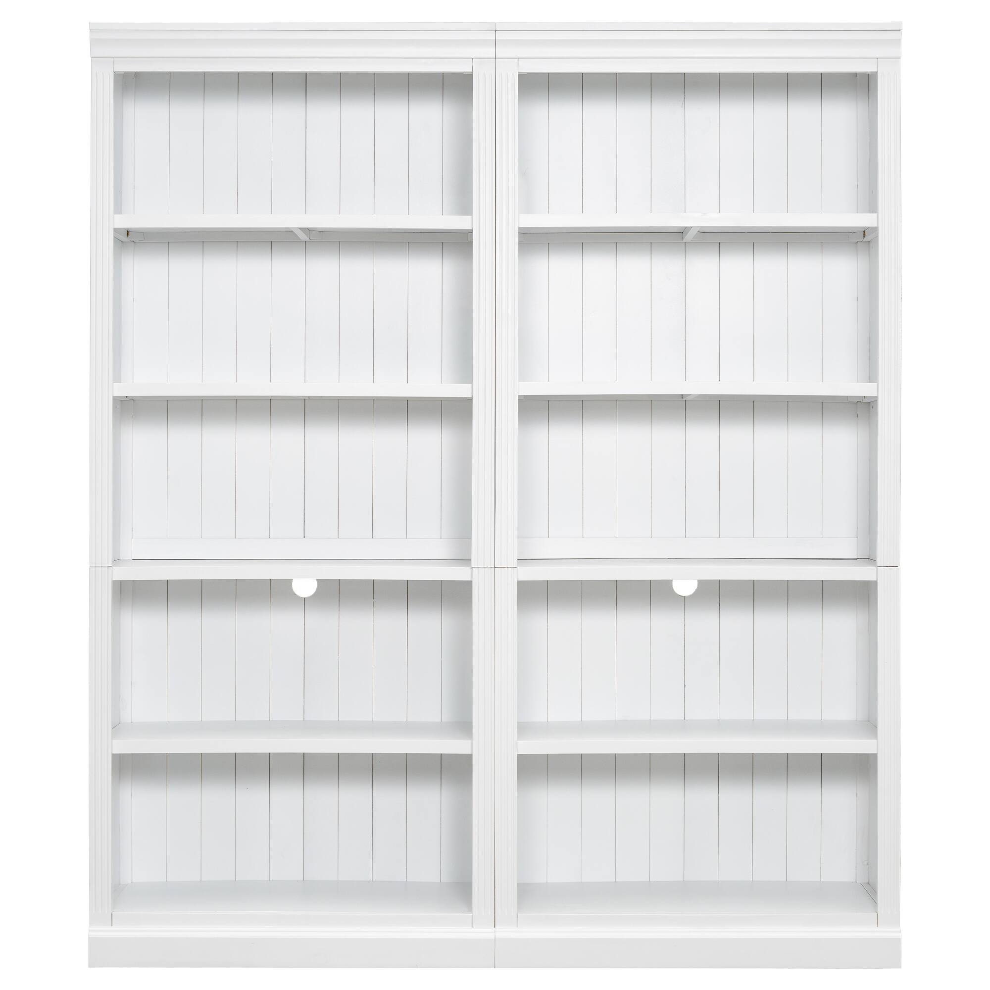 Alt View 7. APRILSOUL - 83 Tall Wood Bookcase Suite 5 Tier Adjustable Shelves White Living Room Office - White.