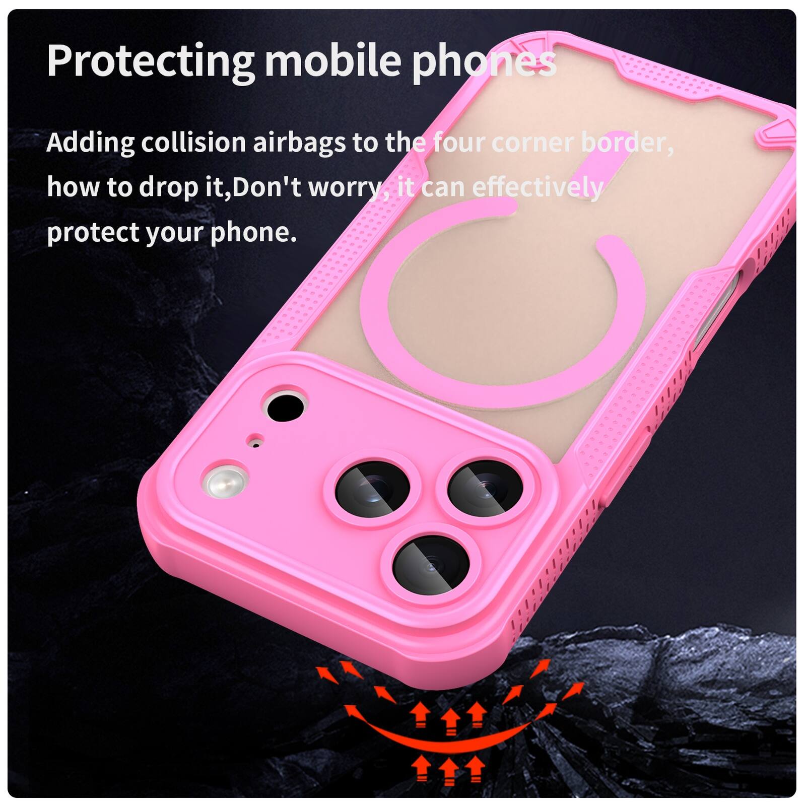 Protecting mobile phones

Adding collision airbags to the four corner border, how to drop it, Don't worry, it can effectively protect your phone.