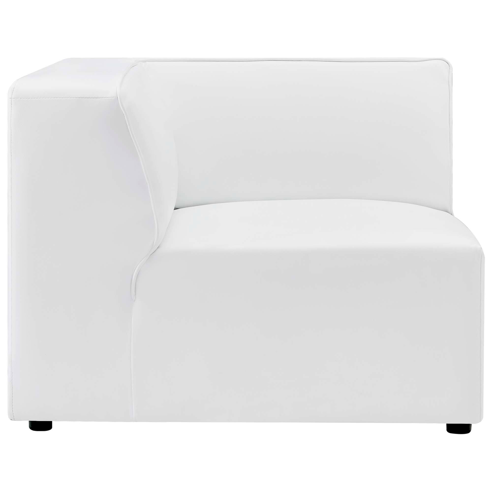 Angle. Modway - Mingle Vegan Leather Corner Chair by Modway - White.