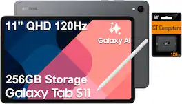 Samsung - Galaxy Tab S11 - 11" 256GB - Wi-Fi - MediaTek D9400+ 8 Core Processor - with S-Pen - Gray