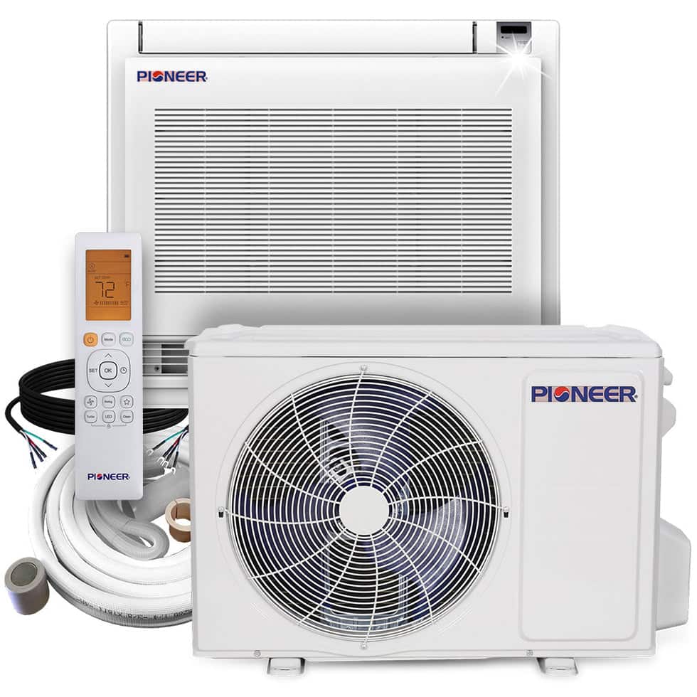 Pioneer - Quantum Ultra 12,000 BTU 1 Ton Mini Split 24.6 SEER Floor-Mount Console Air Conditioner with Heat Pump 230-Volt - White
