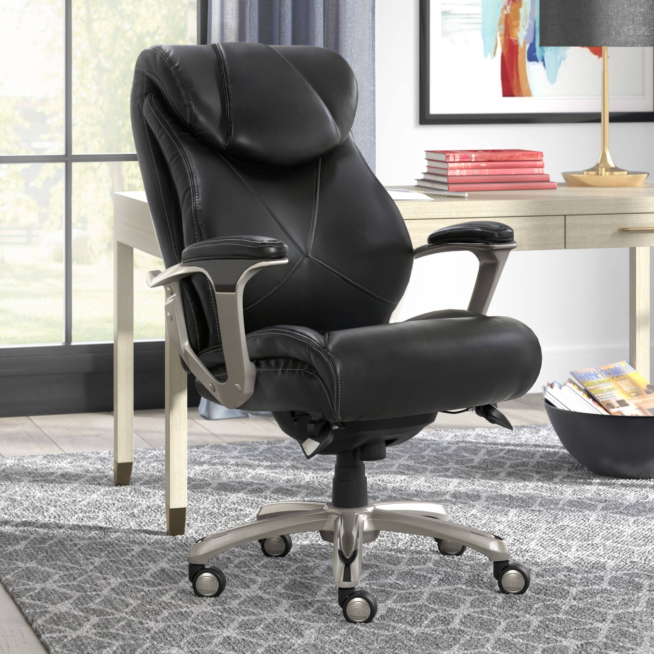 Angle. La-Z-Boy - Cantania Bonded Leather Executive Office Chair - Black.