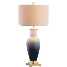 Jonathan Y - Dip Dye 31.5" Ceramic LED Table Lamp - White/Navy