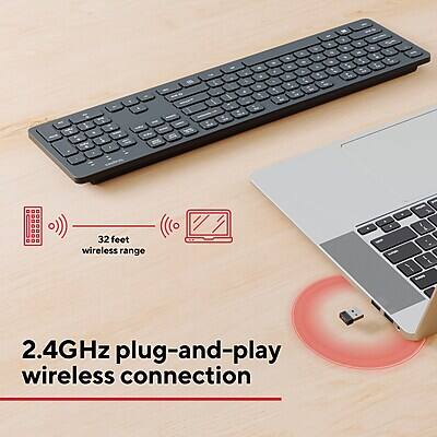 2.4GHz plug-and-play wireless connection  
32 feet wireless range