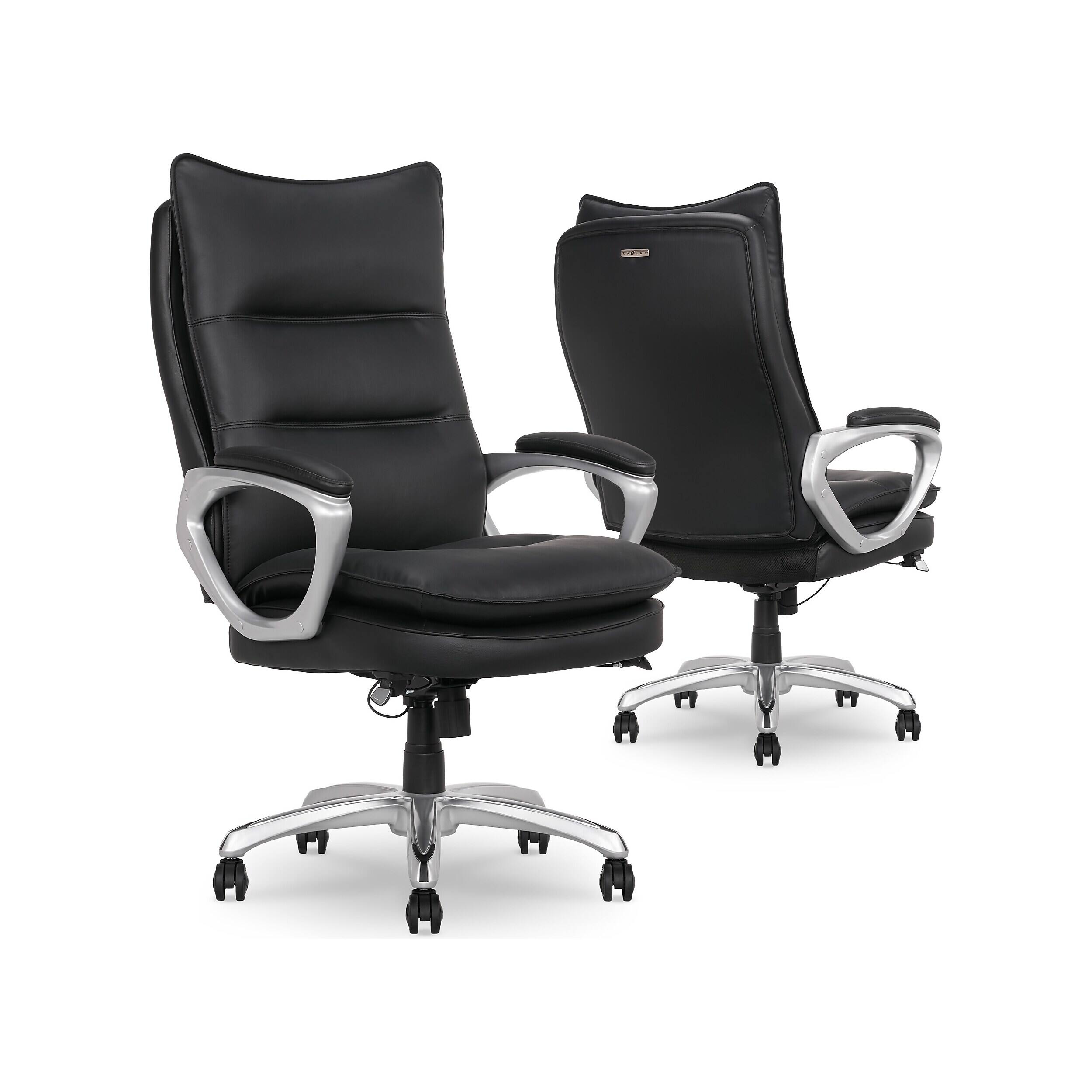 Alt View 1. La-Z-Boy - Jenkins Ergonomic Bonded Leather Executive Big & Tall Chair, 400 lb. Capacity, Black (60075-BLK) - Black.