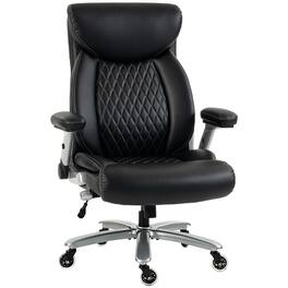 Homcom - Office Chair with Inflatable Lumbar Support, 600 lbs, Heavy Duty Desk Chair, BIFMA - Black