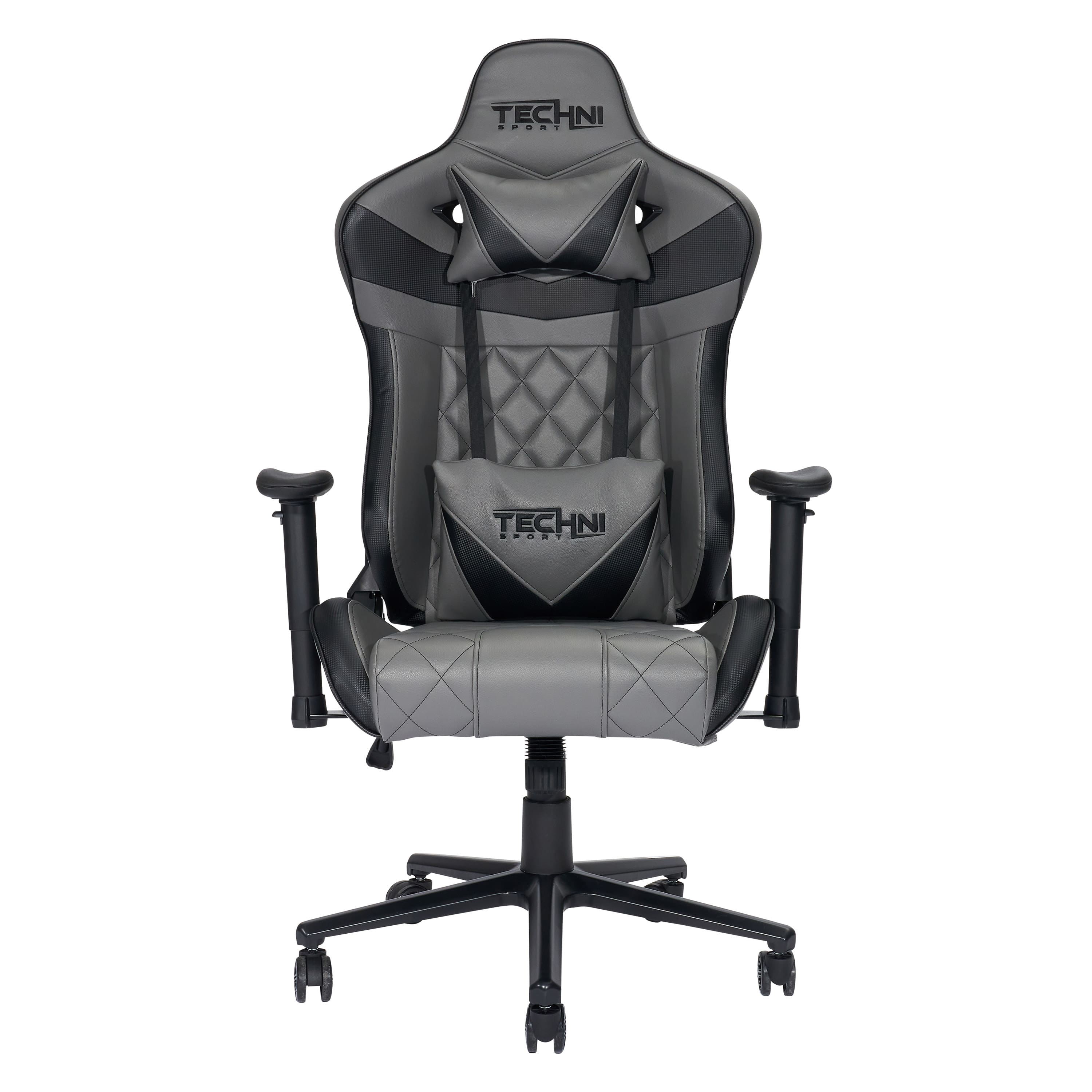 Forest'nSky - Sport Ergonomic Gaming Chair, Grey, High-Back Racing Seat with Lumbar Support - Gray