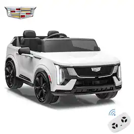 Wisairt - 24V Ride on Car Licensed Cadillac Escalade IQ 2 Seater with Remote Control Electric Truck for Kids - White